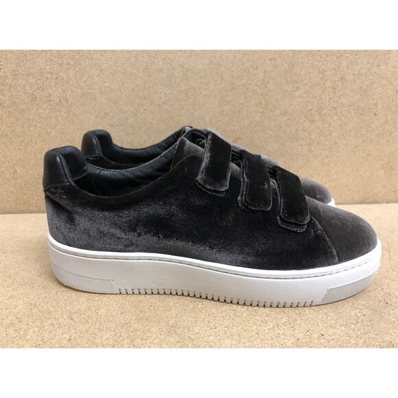 Sandro Paris Anita Anthracite Charcoal Gray Velvet Sneakers SZ 7-7.5 US  EUR 38 - Picture 3 of 12